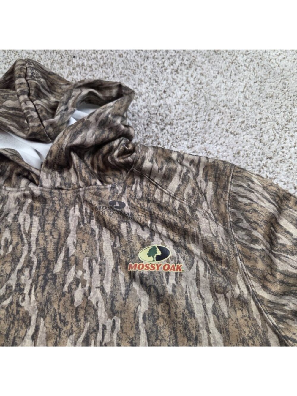 Mossy Oak Camo Hoodie Men’s Large Camo Bottomland Outdoors Zip Pockets - Picture 3 of 7